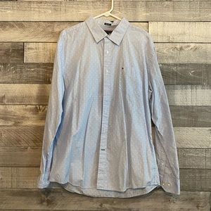 Men’s Tommy Hilfiger Dress Shirt | 80’s 2 Ply Custom Fit | size XL